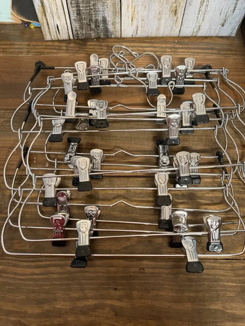 Pants Holder With Clips, Holds 4 Pairs Each, 5 Pack - Used - holds 20 Pairs